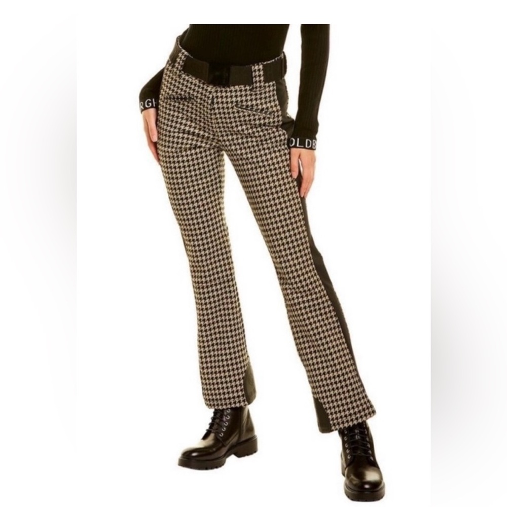 Goldbergh Houndstooth Pippa Jacques Ski Pants Tan Black Belt NWT US 6 waterproof